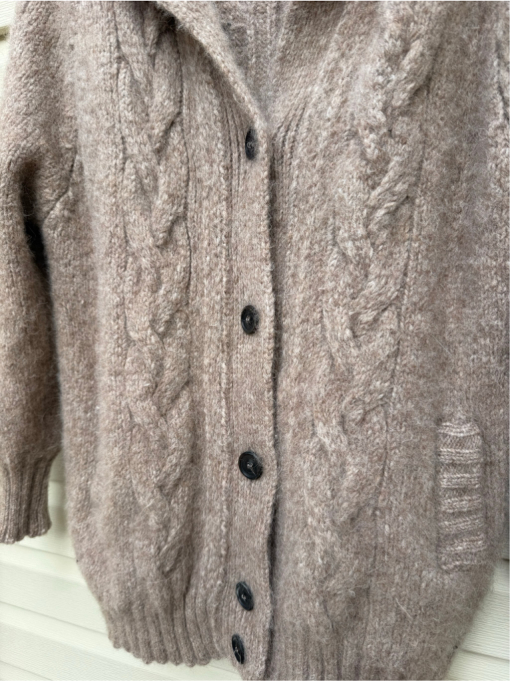 AG Adriano Goldschmied Baby Alpaca Wool Cable Knit Cardigan M/L Italy - Picture 5 of 11